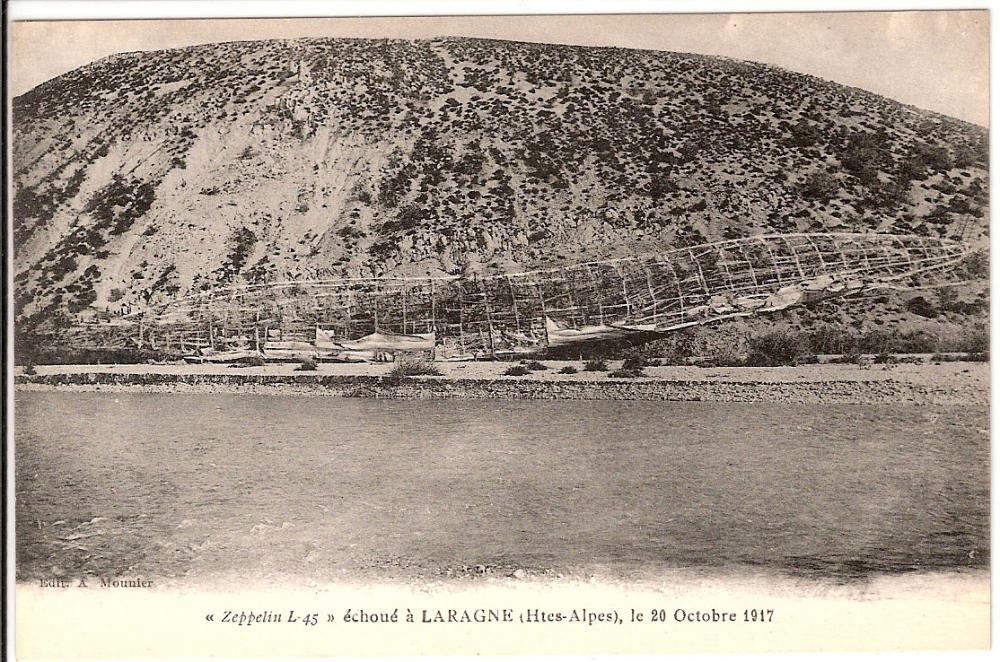 Le Zeppelin L 45 échoué à Laragne le 20 Octobre 1917