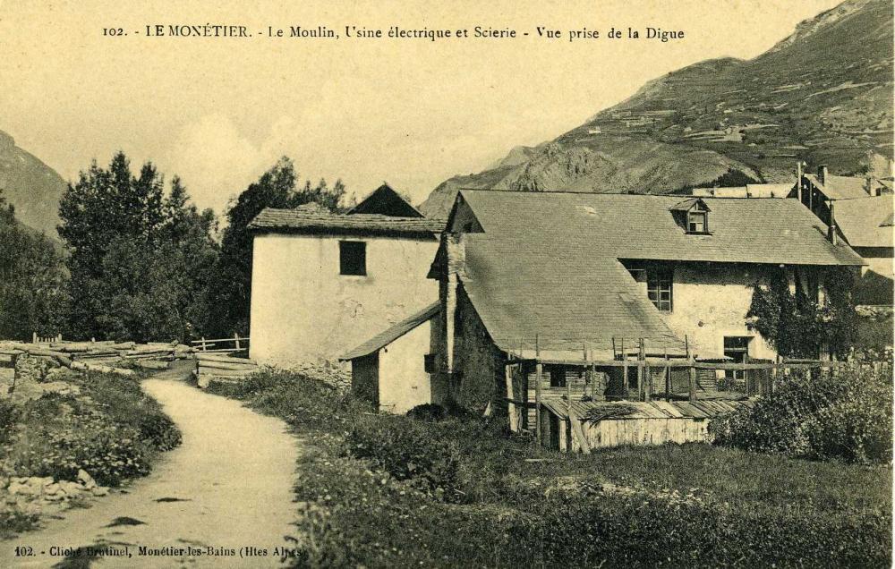 Le Monêtier - Le Moulin, Usine Electrique et Scierie - vue prise de la digue