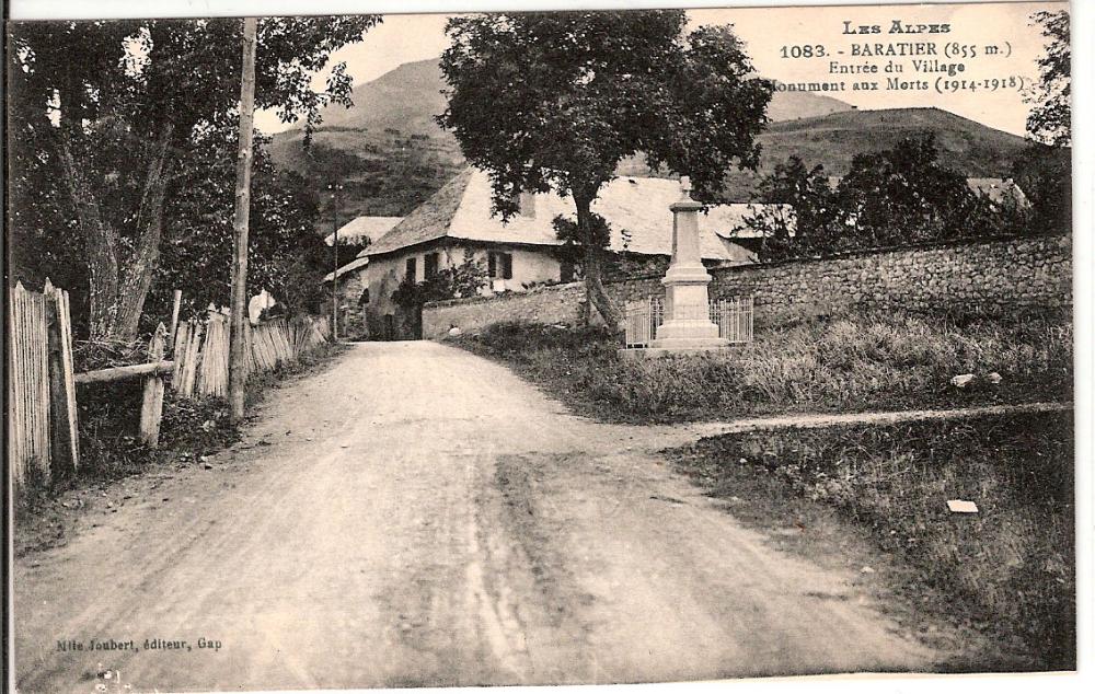 Baratier entré du village Monument aux Morts 1914 1918