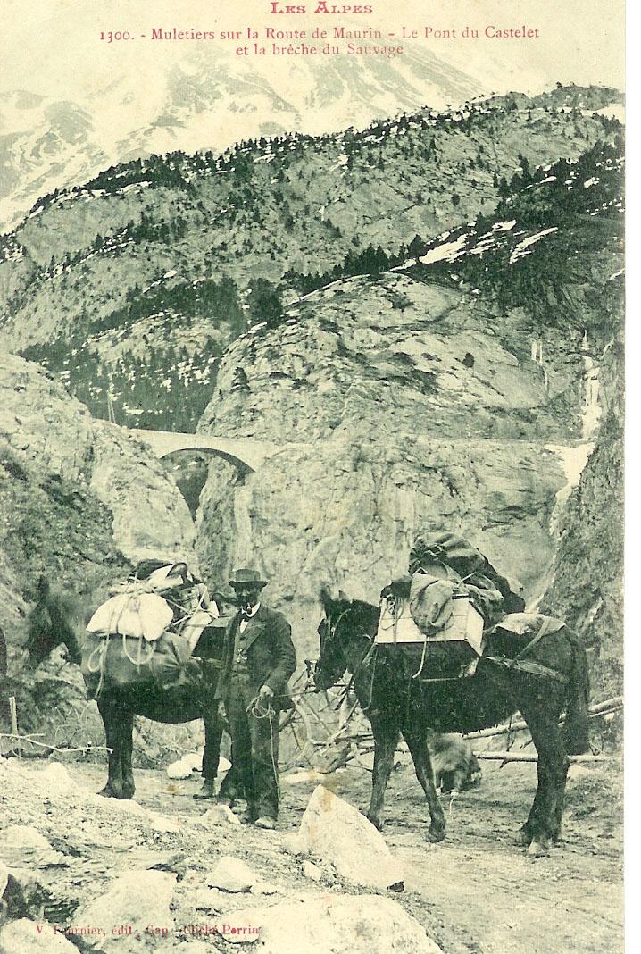 Muletiers sur la route de Maurin - Le Pont du Castelet et la Brêche du Sauvage ( 04)