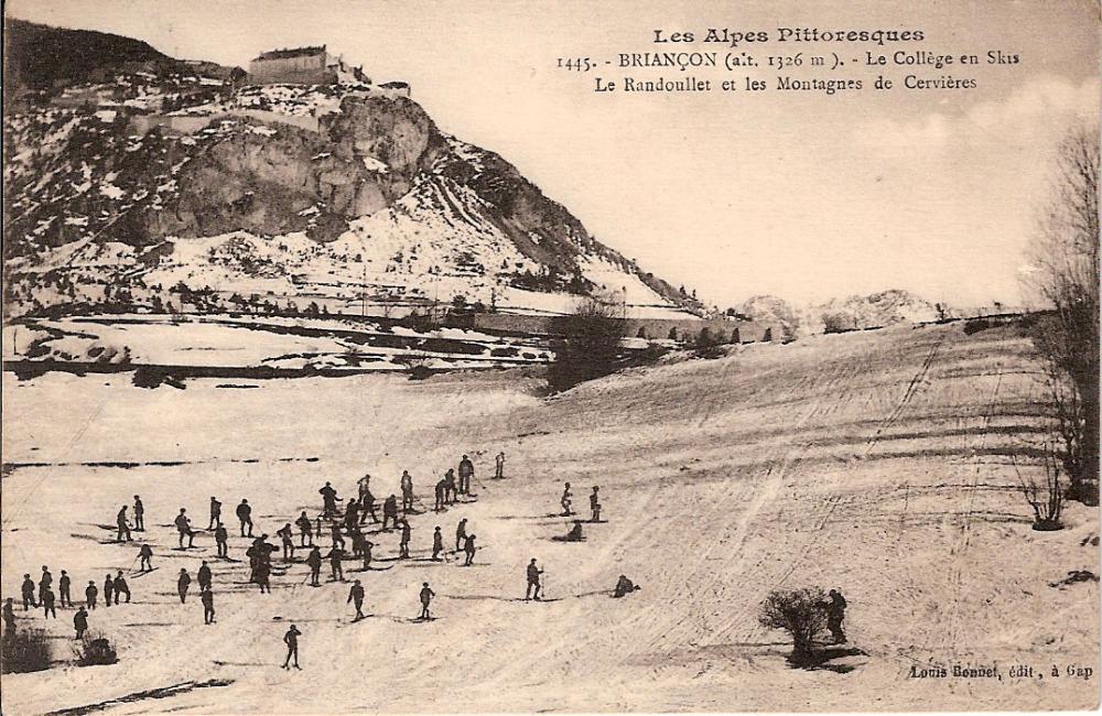 Briançon ( alt.1326m)  - Le Collège en Skis - Le Randoullet et les Montagnes de Cervières