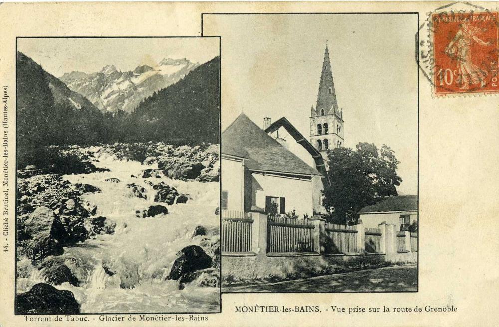 Torrent de Tabuc - Glacier de Monêtier-les-Bains  Monêtier les Bains vue prise sur la route de Grenoble