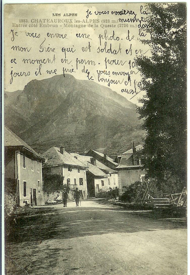 Chateauroux les Alpes ( 928m)- Entrée côté Embrun- Montagne de la Queste (2726m)