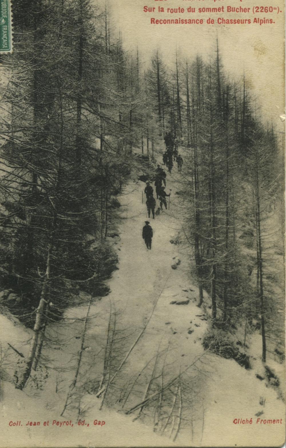 Sur la route du sommet Bucher reconnaissance de chasseurs alpins