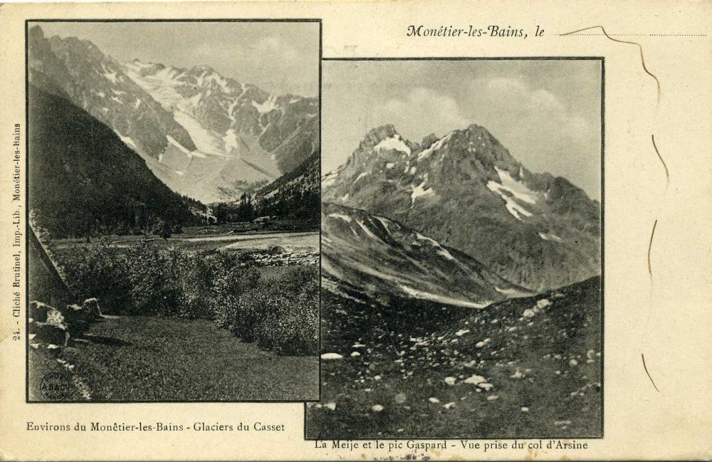 Environs du Monêtier les Bains - Glacier du Casset - La meije et le pic Gaspard, vue prise du col d'Arsine