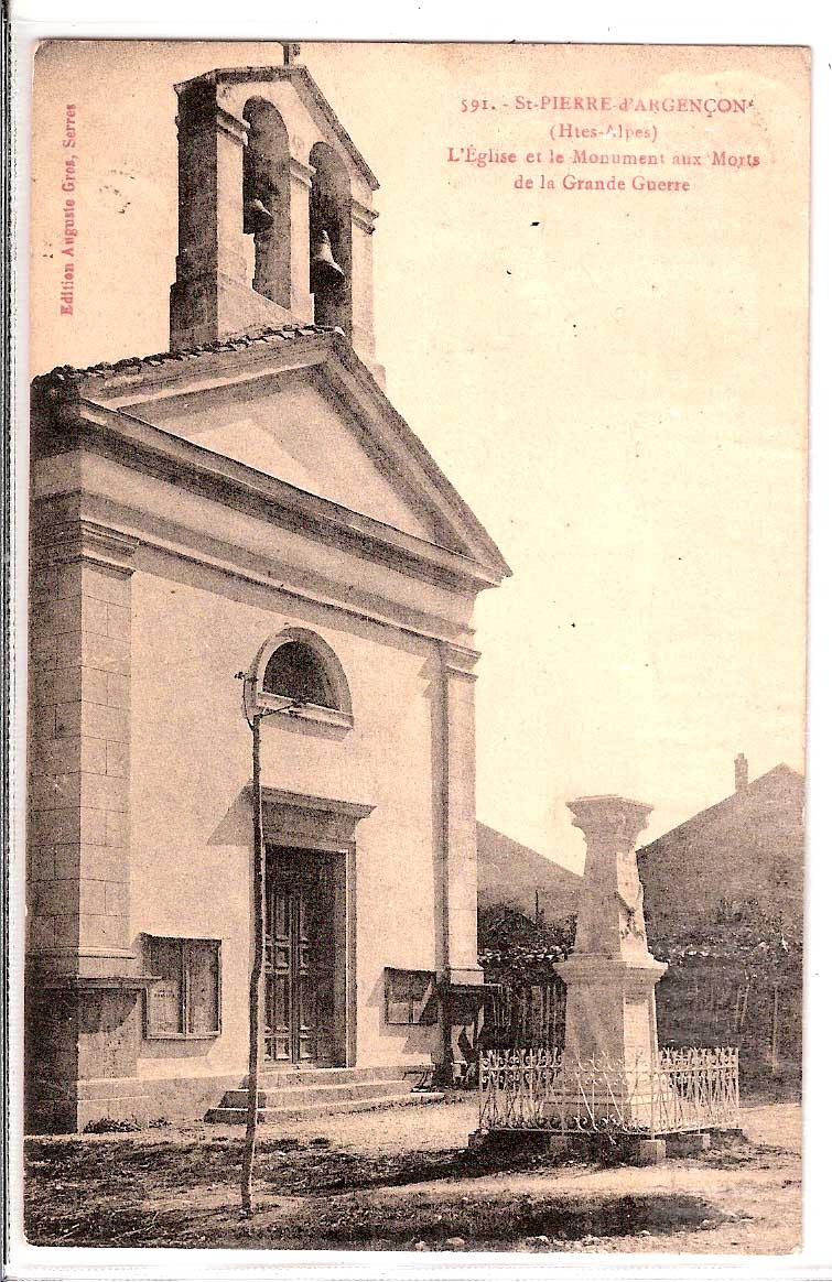 Saint Pierre d'Argençon l'Eglise et le Monument aux Morts de la Grande Guerre