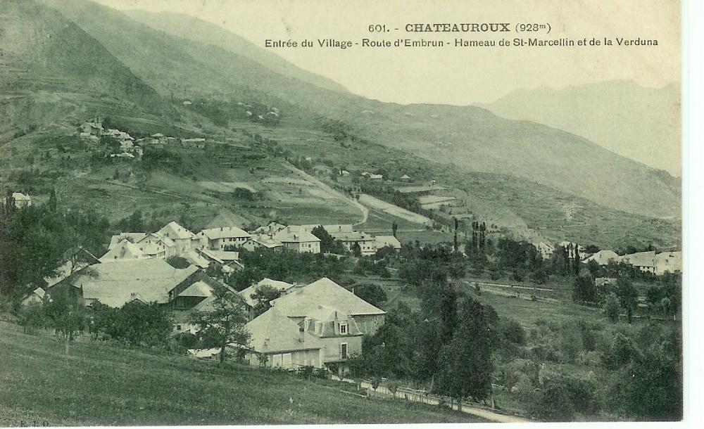 Chateauroux (928m) Entrée du Village - Route d'Embrun- Hameau de St Marcellin et la Verduna