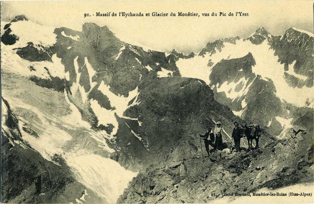 Massif de l'Eychauda et Glacier du Monêtier, vue du Pic de l'Yret