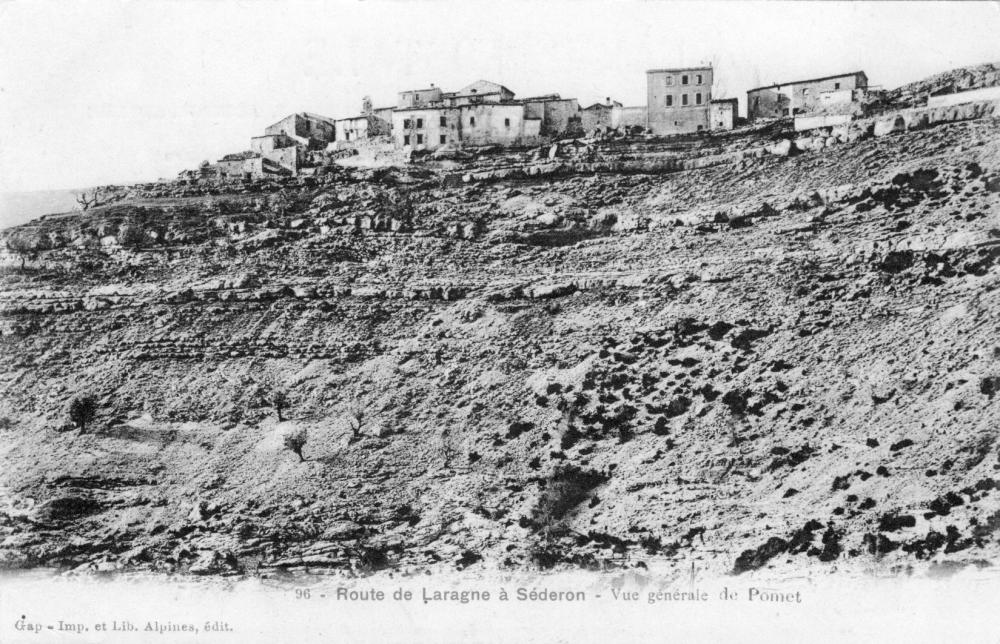 Route de Laragne à Séderon - Vue générale de Pomet