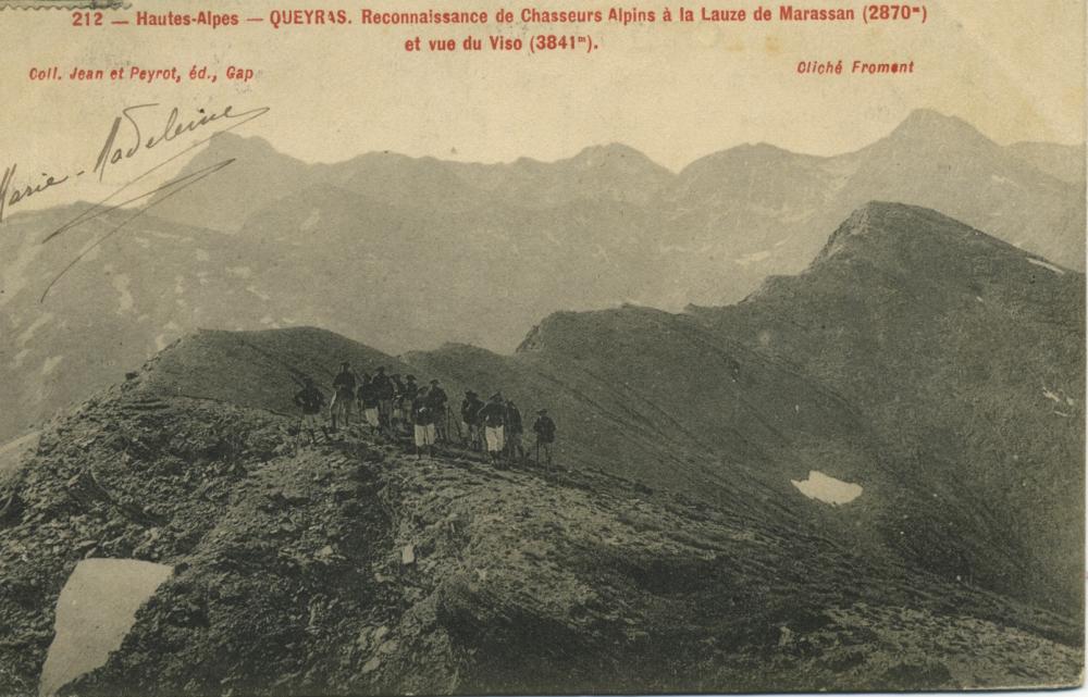 Chasseurs Alpins en reconnaissance à la Lauze de Marassan