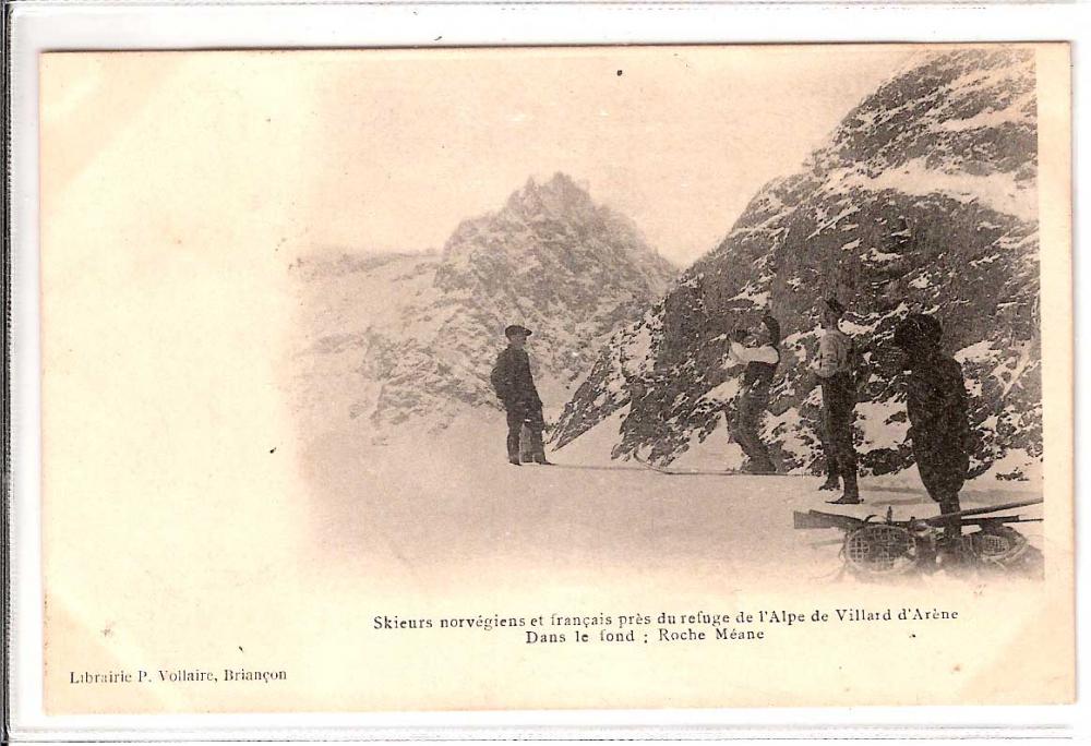 Skieurs Norvégiens et Français près du Refuge de l'Alpe de Villard d'Arène
