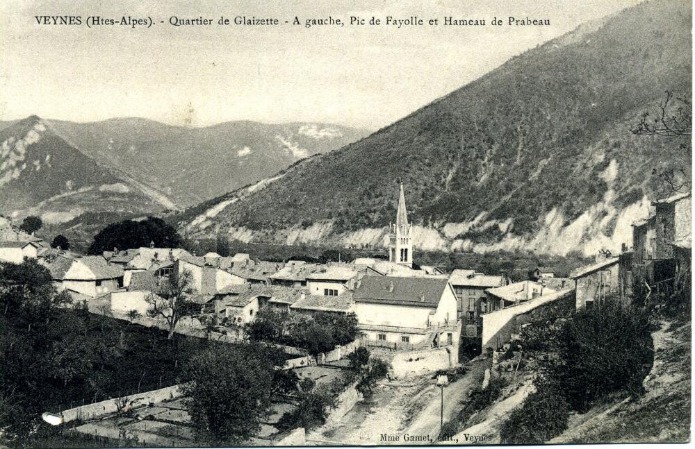 Veynes Quartier de Glaizette, à gauche Pic de Fayole hameau de Prabeau