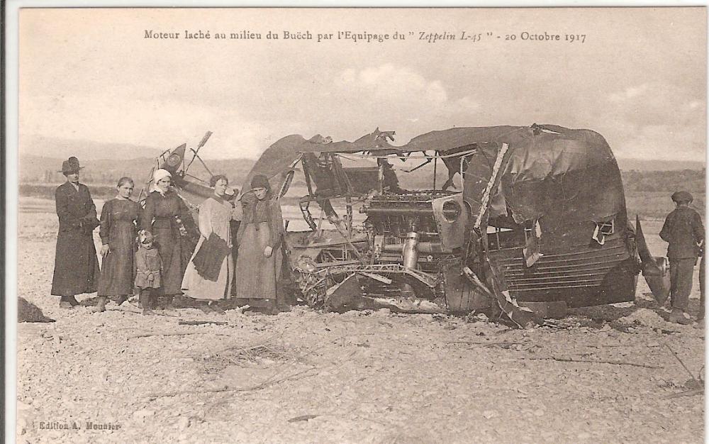 Moteur laché au milieu du Buëch par l'Equipage du Zeppelin L 45 