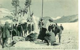 Briançon Concours International de Skis (1907) Mont Genèvre Préparatifs de courses