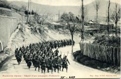 Manoeuvres Alpines - Départ d'une Compagnie d'Infanterie